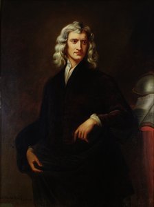 Portrett av Sir Isaac Newton (1642-1727) etter et originalt maleri av Sir Godfrey Kneller (1646-1723) 1847